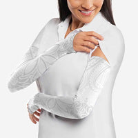 Tapu Fanau Ia Niue Arm Sleeves Happy White Sunday Unique Hiapo - Polynesian Pride