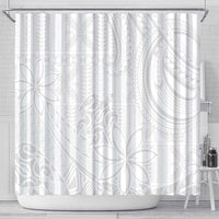 Tapu Fanau Ia Niue Shower Curtain Happy White Sunday Unique Hiapo - Polynesian Pride