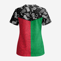 Vanuatu Cowboy Scrub Top Cowboy Symbols Split Stylized - Polynesian Pride