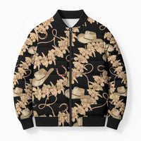 Vanuatu Cowboy Bomber Puffer Jacket Seamless Straw Hats Hibiscus - Polynesian Pride