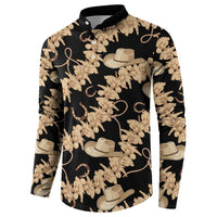 Vanuatu Cowboy Button Sweatshirt Seamless Straw Hats Hibiscus - Polynesian Pride