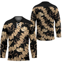 Vanuatu Cowboy Hockey Jersey Seamless Straw Hats Hibiscus - Polynesian Pride