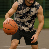 Vanuatu Cowboy Sleeveless Hoodie Seamless Straw Hats Hibiscus - Polynesian Pride