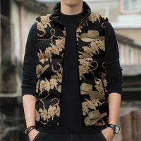 Vanuatu Cowboy Sleeveless Puffer Jacket Seamless Straw Hats Hibiscus - Polynesian Pride