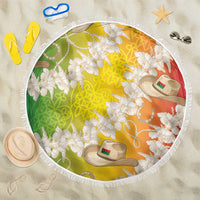 Vanuatu Cowboy Beach Blanket Straw Hats Hibiscus With Sand Drawing - Polynesian Pride
