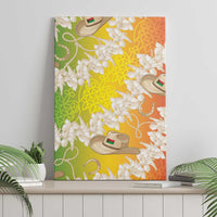 Vanuatu Cowboy Canvas Wall Art Straw Hats Hibiscus With Sand Drawing - Polynesian Pride