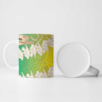 Vanuatu Cowboy Ceramic Mug Straw Hats Hibiscus With Sand Drawing - Polynesian Pride