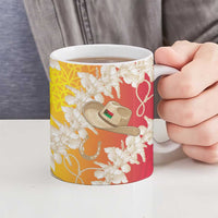 Vanuatu Cowboy Ceramic Mug Straw Hats Hibiscus With Sand Drawing - Polynesian Pride