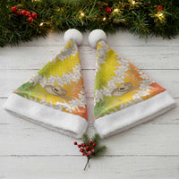 Vanuatu Cowboy Christmas Santa Hat Straw Hats Hibiscus With Sand Drawing - Polynesian Pride