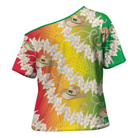 Vanuatu Cowboy Cross Shoulder Shirt Straw Hats Hibiscus With Sand Drawing - Polynesian Pride