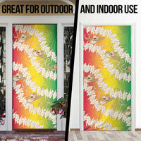 Vanuatu Cowboy Door Cover Straw Hats Hibiscus With Sand Drawing - Polynesian Pride