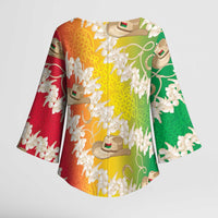 Vanuatu Cowboy Kimono Sleeve Blouse Straw Hats Hibiscus With Sand Drawing - Polynesian Pride