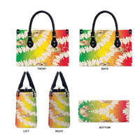 Vanuatu Cowboy Leather Bag Straw Hats Hibiscus With Sand Drawing - Polynesian Pride