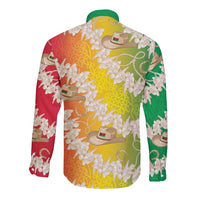 Vanuatu Cowboy Long Sleeve Button Shirt Straw Hats Hibiscus With Sand Drawing - Polynesian Pride