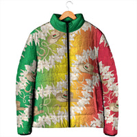 Vanuatu Cowboy Padded Jacket Straw Hats Hibiscus With Sand Drawing - Polynesian Pride