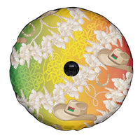 Vanuatu Cowboy Spare Tire Cover Straw Hats Hibiscus With Sand Drawing - Polynesian Pride