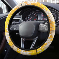 Vanuatu Cowboy Steering Wheel Cover Straw Hats Hibiscus With Sand Drawing - Polynesian Pride