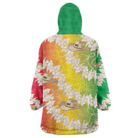 Vanuatu Cowboy Wearable Blanket Hoodie Straw Hats Hibiscus With Sand Drawing - Polynesian Pride
