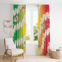 Vanuatu Cowboy Window Curtain Straw Hats Hibiscus With Sand Drawing - Polynesian Pride