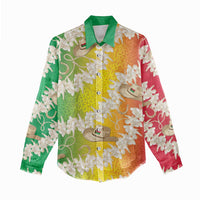 Vanuatu Cowboy Women Casual Shirt Straw Hats Hibiscus With Sand Drawing - Polynesian Pride