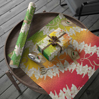 Vanuatu Cowboy Wrapping Paper Straw Hats Hibiscus With Sand Drawing - Polynesian Pride