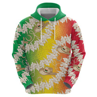 Vanuatu Cowboy Zip Hoodie Straw Hats Hibiscus With Sand Drawing - Polynesian Pride