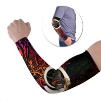 Vanuatu Boar Cowboy Arm Sleeves Tusk Gradient Polynesian Pattern - Polynesian Pride