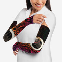 Vanuatu Boar Cowboy Arm Sleeves Tusk Gradient Polynesian Pattern - Polynesian Pride