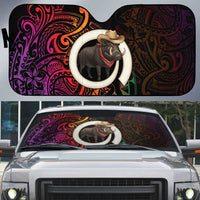Vanuatu Boar Cowboy Auto Sun Shade Tusk Gradient Polynesian Pattern - Polynesian Pride