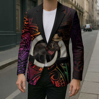 Vanuatu Boar Cowboy Blazer Tusk Gradient Polynesian Pattern - Polynesian Pride