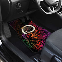 Vanuatu Boar Cowboy Car Mats Tusk Gradient Polynesian Pattern - Polynesian Pride