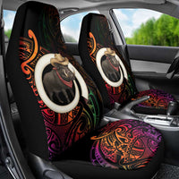 Vanuatu Boar Cowboy Car Seat Cover Tusk Gradient Polynesian Pattern - Polynesian Pride