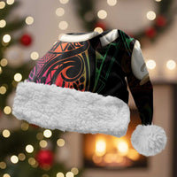 Vanuatu Boar Cowboy Christmas Santa Hat Tusk Gradient Polynesian Pattern - Polynesian Pride