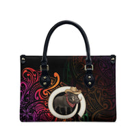 Vanuatu Boar Cowboy Leather Bag Tusk Gradient Polynesian Pattern - Polynesian Pride