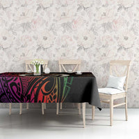 Vanuatu Boar Cowboy Tablecloth Tusk Gradient Polynesian Pattern - Polynesian Pride