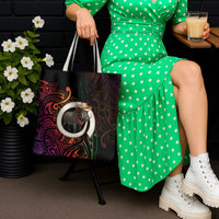 Vanuatu Boar Cowboy Tote Bag Tusk Gradient Polynesian Pattern - Polynesian Pride