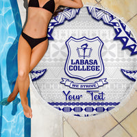 Personalised Fiji Labasa College Beach Blanket Fijian Tapa Pattern LT14 - Polynesian Pride