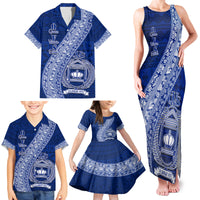 Personalised Fiji Queen Victoria School Family Matching Tank Maxi Dress and Hawaiian Shirt Fijian Tapa Pattern LT14 - Polynesian Pride
