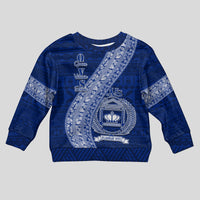 Personalised Fiji Queen Victoria School Kid Ugly Christmas Sweater Fijian Tapa Pattern LT14 Kid Blue - Polynesian Pride