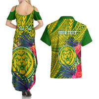 Personalised Leone High School Couples Matching Summer Maxi Dress and Hawaiian Shirt American Samoa Schools Polynesian Tropical Flowers LT14 - Polynesian Pride