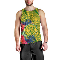Personalised Leone High School Men Tank Top American Samoa Schools Polynesian Tropical Flowers LT14 - Polynesian Pride