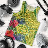 Personalised Leone High School Men Tank Top American Samoa Schools Polynesian Tropical Flowers LT14 - Polynesian Pride