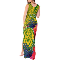 Personalised Leone High School Tank Maxi Dress American Samoa Schools Polynesian Tropical Flowers LT14 - Polynesian Pride