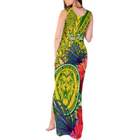 Personalised Leone High School Tank Maxi Dress American Samoa Schools Polynesian Tropical Flowers LT14 - Polynesian Pride