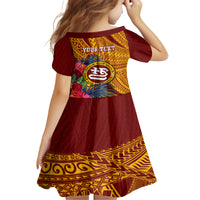 Personalised Tafuna High School Family Matching Tank Maxi Dress and Hawaiian Shirt American Samoa Schools Polynesian Tropical Flowers LT14 - Polynesian Pride