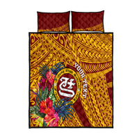 Personalised Tafuna High School Quilt Bed Set American Samoa Schools Polynesian Tropical Flowers LT14 Maroon - Polynesian Pride