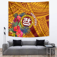 Personalised Tafuna High School Tapestry American Samoa Schools Polynesian Tropical Flowers LT14 - Polynesian Pride