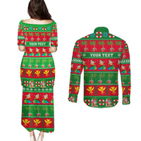 Personalised Hawaii Christmas Couples Matching Puletasi Dress and Long Sleeve Button Shirt Mele Kalikimaka LT14 - Polynesian Pride