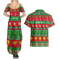 Personalised Hawaii Christmas Couples Matching Summer Maxi Dress and Hawaiian Shirt Mele Kalikimaka LT14 - Polynesian Pride