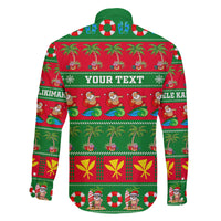 Personalised Hawaii Christmas Family Matching Long Sleeve Bodycon Dress and Hawaiian Shirt Mele Kalikimaka LT14 - Polynesian Pride